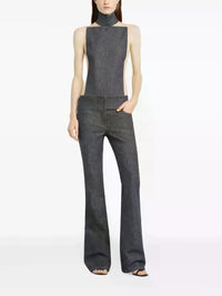 PRIX MARQUE : 120 / PANTALON BOOTCUT CEINTURÉ EN DENIM