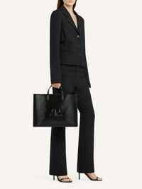 Tote bag Héritage AC logo en cuir - Black