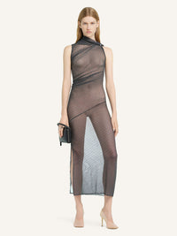 PRIX MARQUE : 250 / ROBE DRAPÉE EN MESH