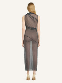 PRIX MARQUE : 250 / ROBE DRAPÉE EN MESH