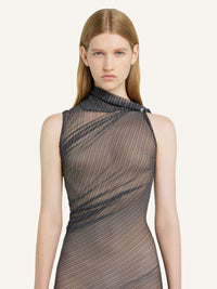 PRIX MARQUE : 250 / ROBE DRAPÉE EN MESH