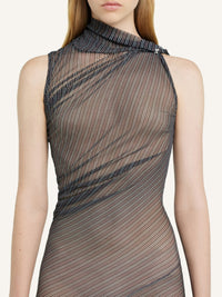 Robe drapée en mesh - Black & Ruby