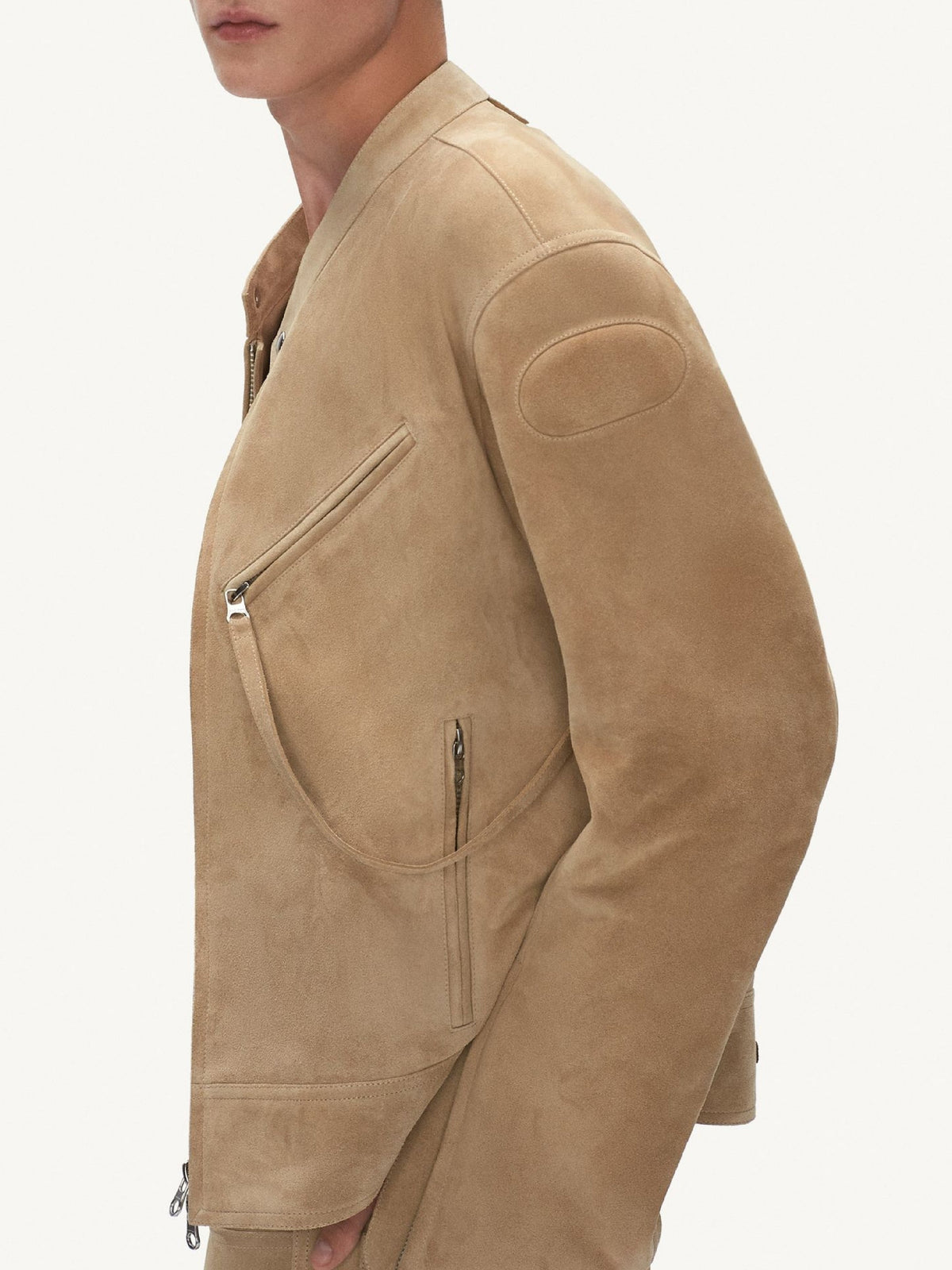 Blouson Biker Scuba en suède - Fawn