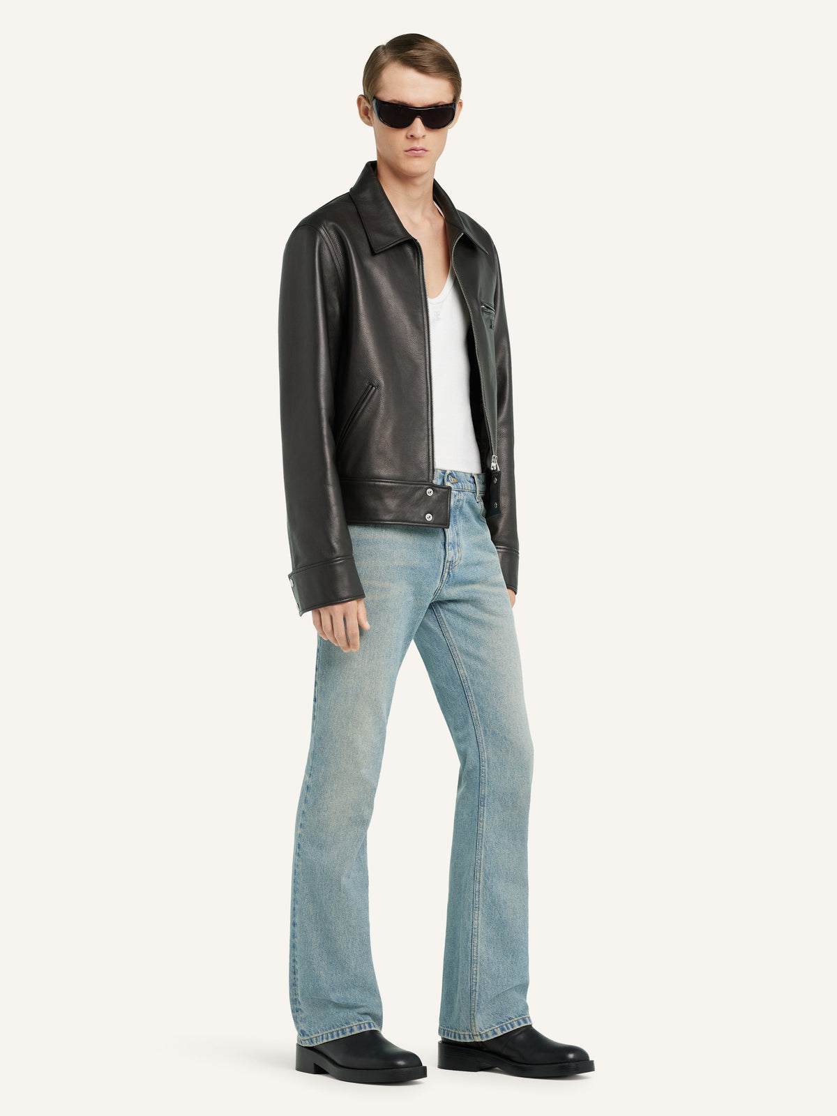 PRIX MARQUE : 650 / BLOUSON ZIPPÉ EN CUIR