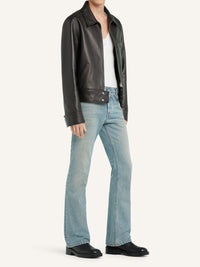 Blouson zippé en cuir - Black