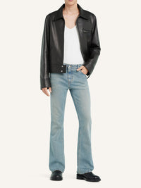 Blouson zippé en cuir - Black