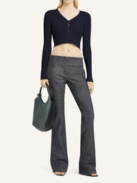 Cardigan Solar court en maille - Navy
