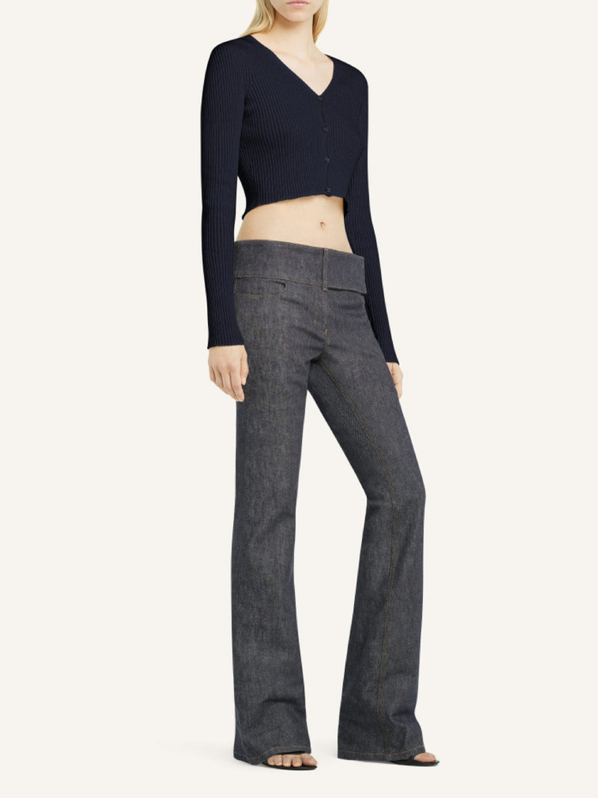 Cardigan Solar court en maille - Navy