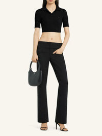 Polo court en maille - Black