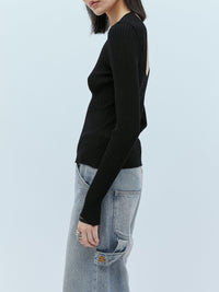 Pull iconique poignets élastiques en maille côtelé - Black