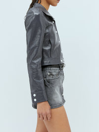Blouson iconique logo poitrine en vinyle - Steel Grey