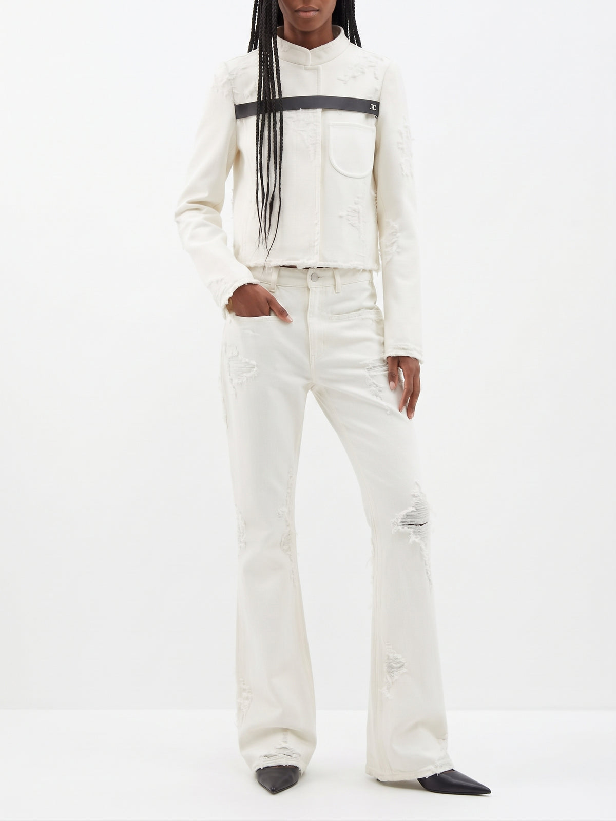 Blouson crêpe Héritage en laine - Heritage White