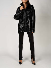 Blouson iconique oversize en vinyle - Black