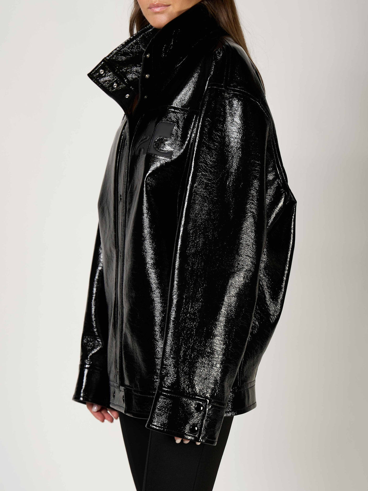 Blouson iconique oversize en vinyle - Black