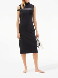 Robe tailleur longue Strap en sergé - Black