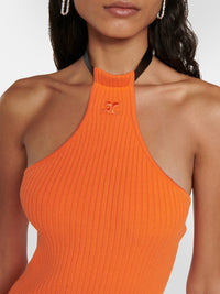 PRIX MARQUE : 120 / ROBE MINI CHOCKER RIB KNIT