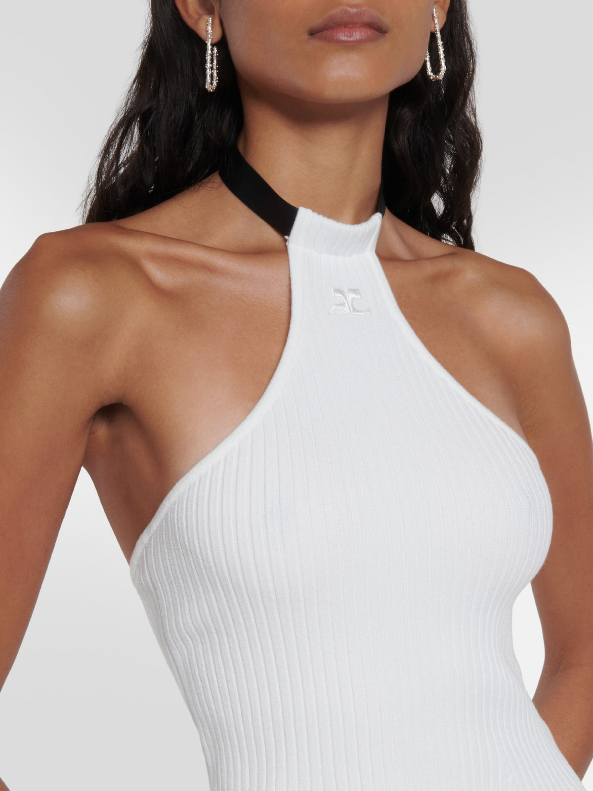 PRIX MARQUE : 120 / ROBE MINI CHOCKER RIB KNIT