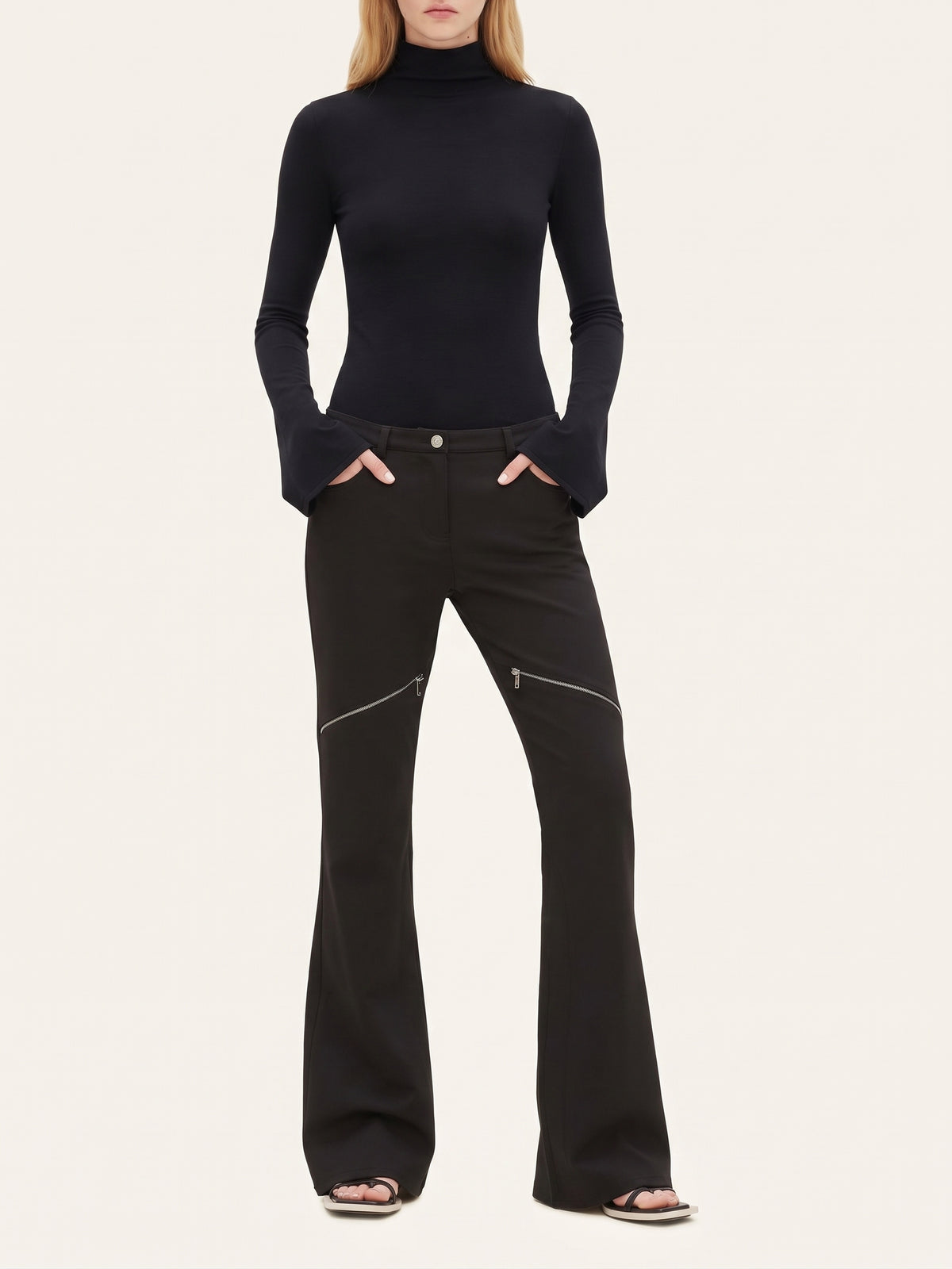 Pantalon bootcut en sergé - Mud Brown
