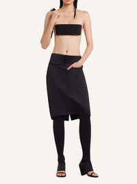 Jupe Oblique en satin - Black