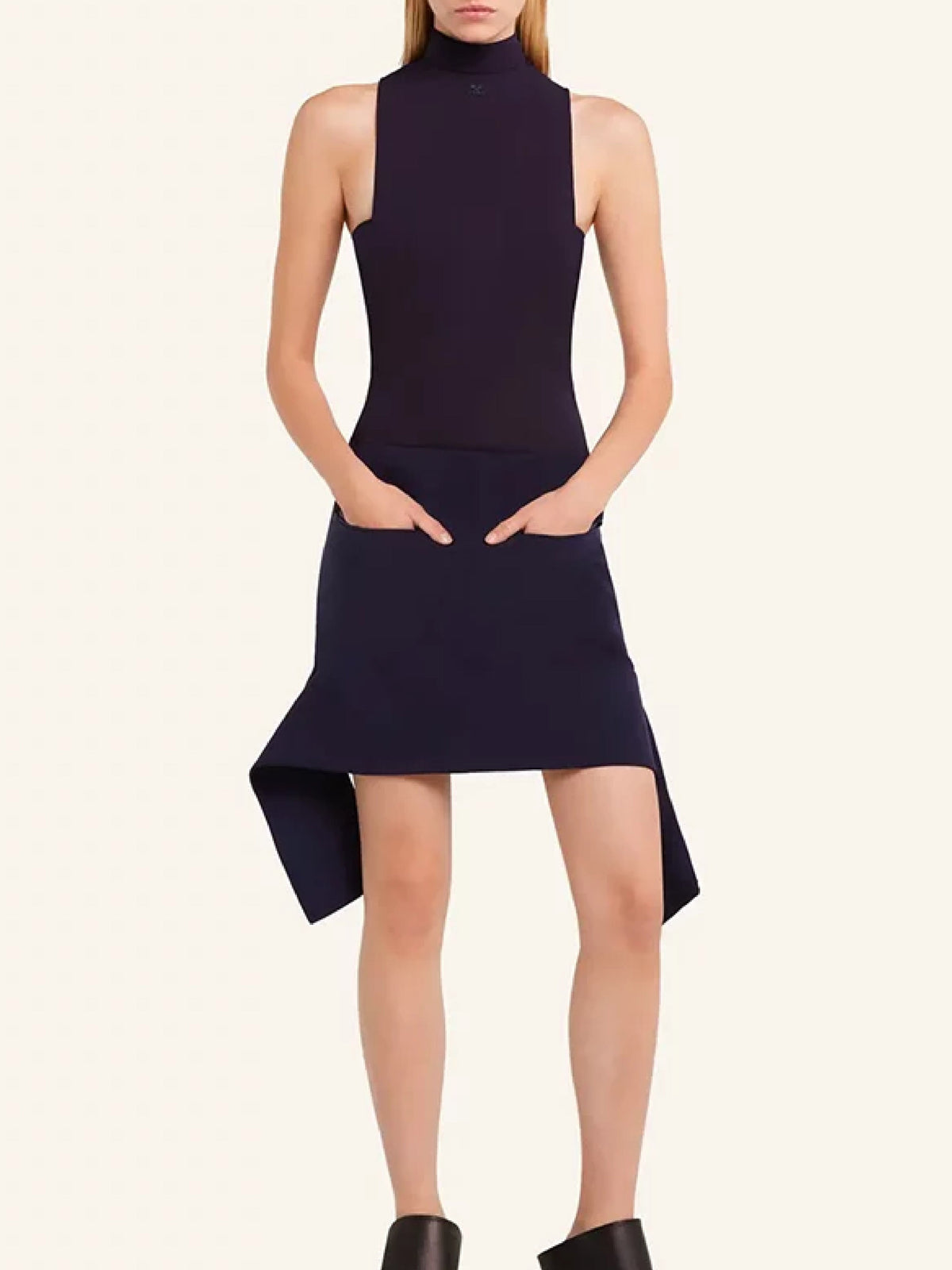 Mini jupe ceinture inversée - Navy