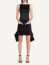 Mini jupe ceinture inversée en satin - Black