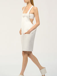 Robe Scuba Infini en satin - Heritage White