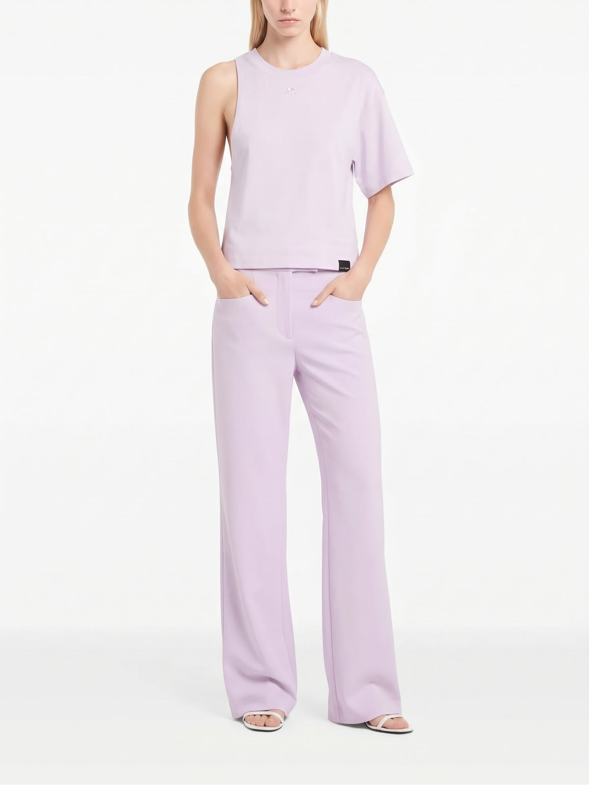 T-shirt Scuba asymétrique - Ice Lavander