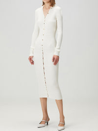Robe longue cardigan - Heritage White