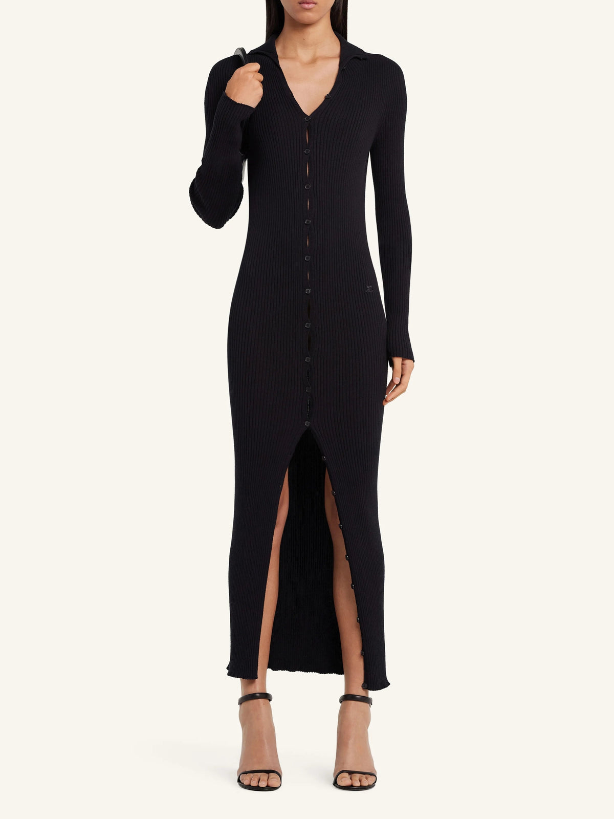 Robe longue cardigan - Black