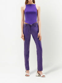 Pantalon 5 poches en vinyle - Burgundy