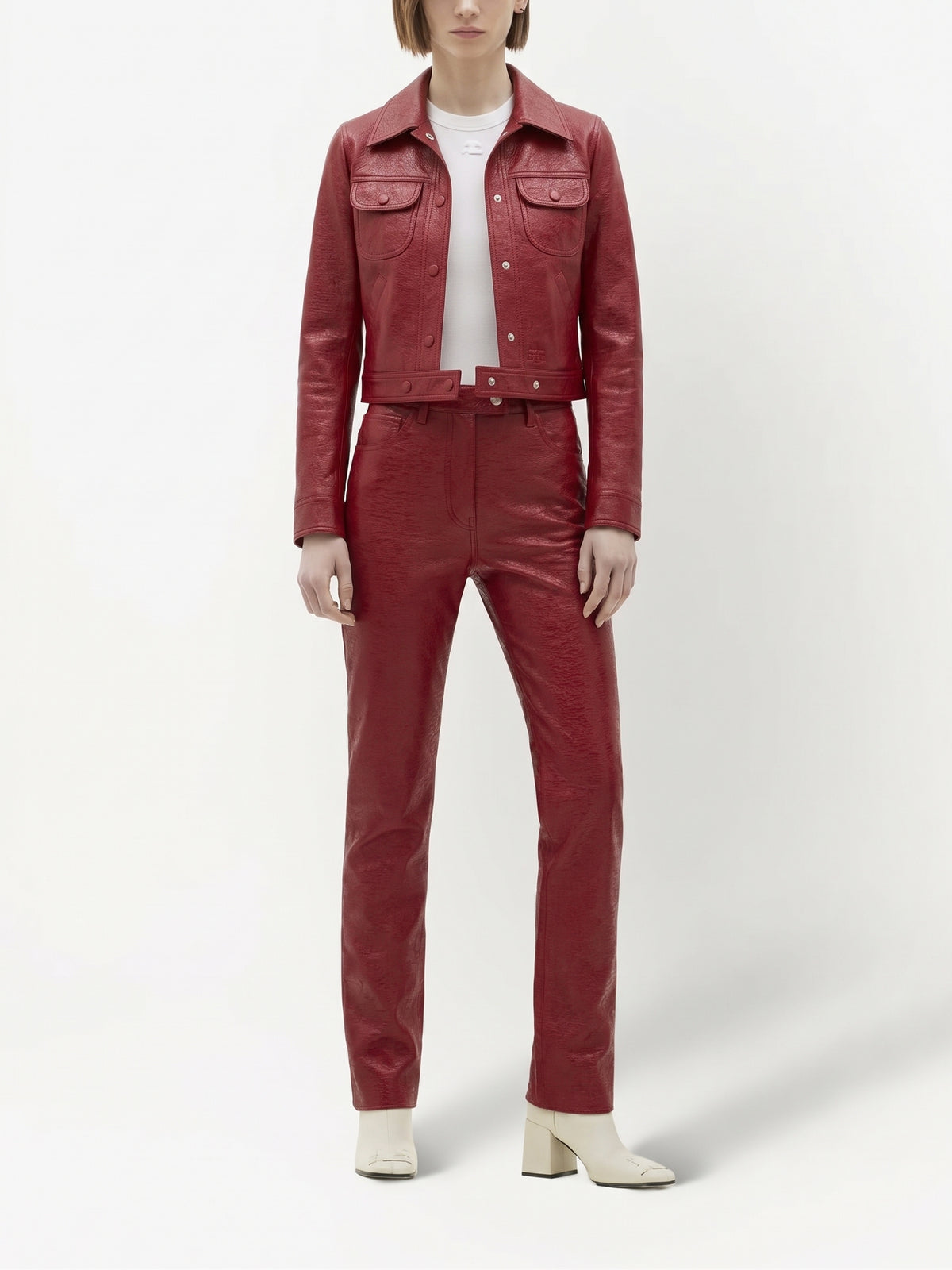 Pantalon 5 poches en vinyle - Red