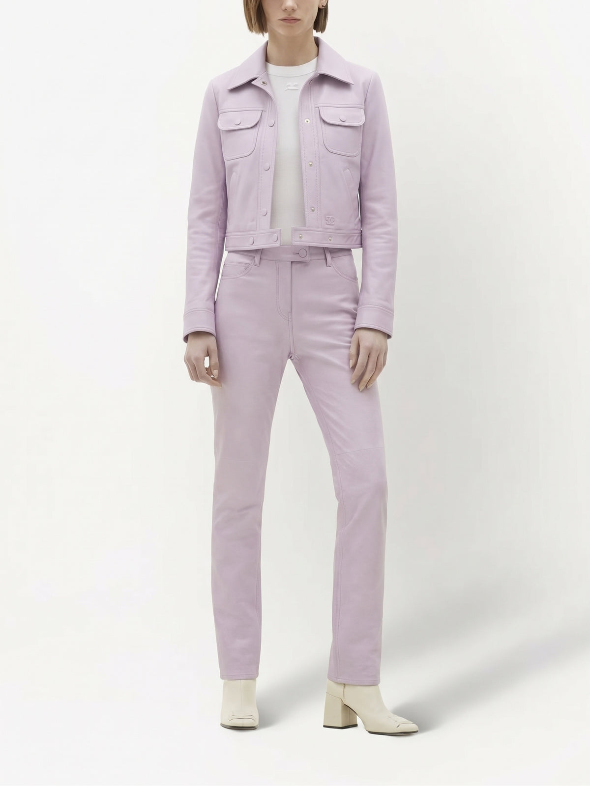 Pantalon 5 poches en vinyle - Lait De Rose