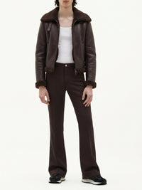 Pantalon bootcut 70's retro en sergé - Chocolate