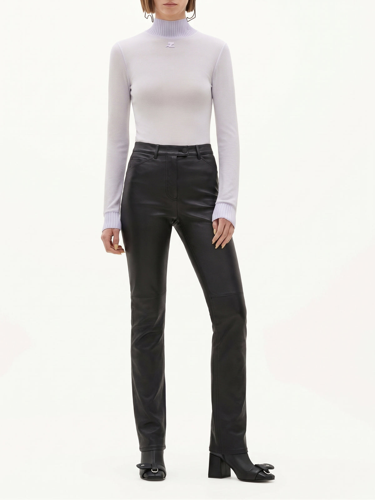 Pantalon droit en vinyle - Black