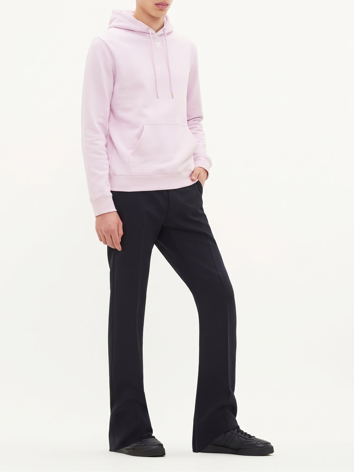 Sweatshirt AC logo à capuche polaire - Powder Pink