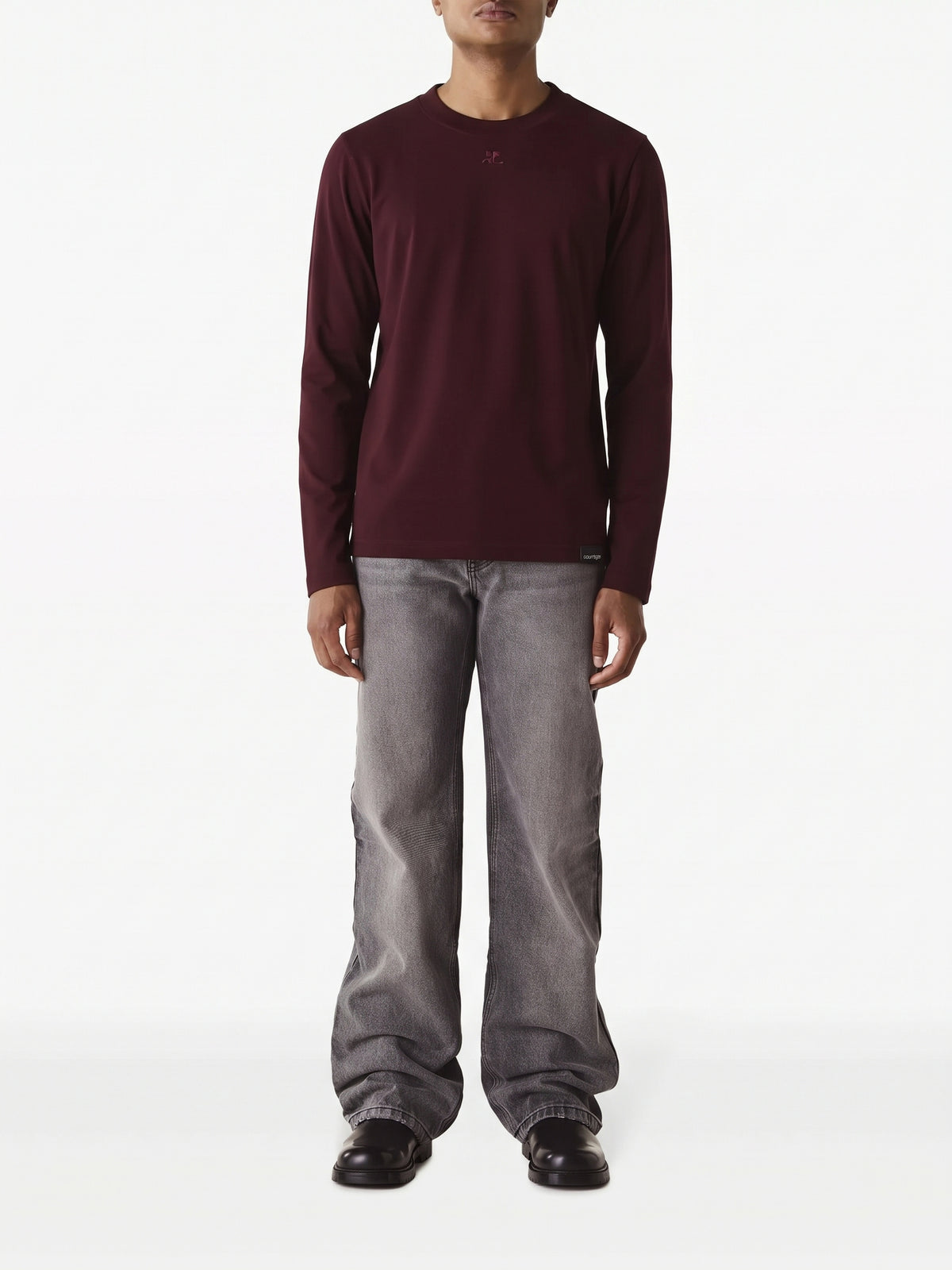 T-shirt AC logo droit - Burgundy