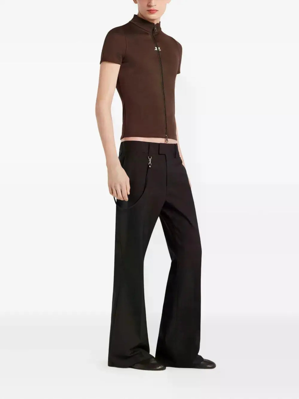 PRIX MARQUE : 150 / PANTALON BOOTCUT EN TWILL