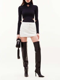 Multi-diamond vinyl skirt - Heritage White
