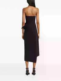 PRIX MARQUE : 370 / ROBE BUSTIER DRAPÉE EN CRÊPE