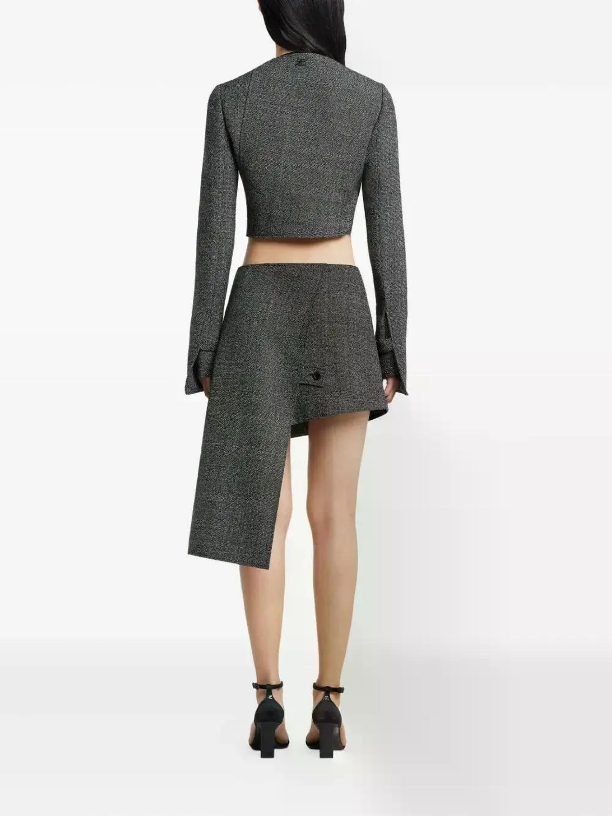 PRIX MARQUE : 450 / VESTE OBLIQUE EN LAINE CAVIAR