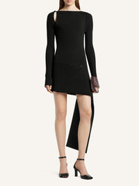 Robe Fold boutonnée en maille - Black
