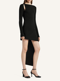 Robe Fold boutonnée en maille - Black