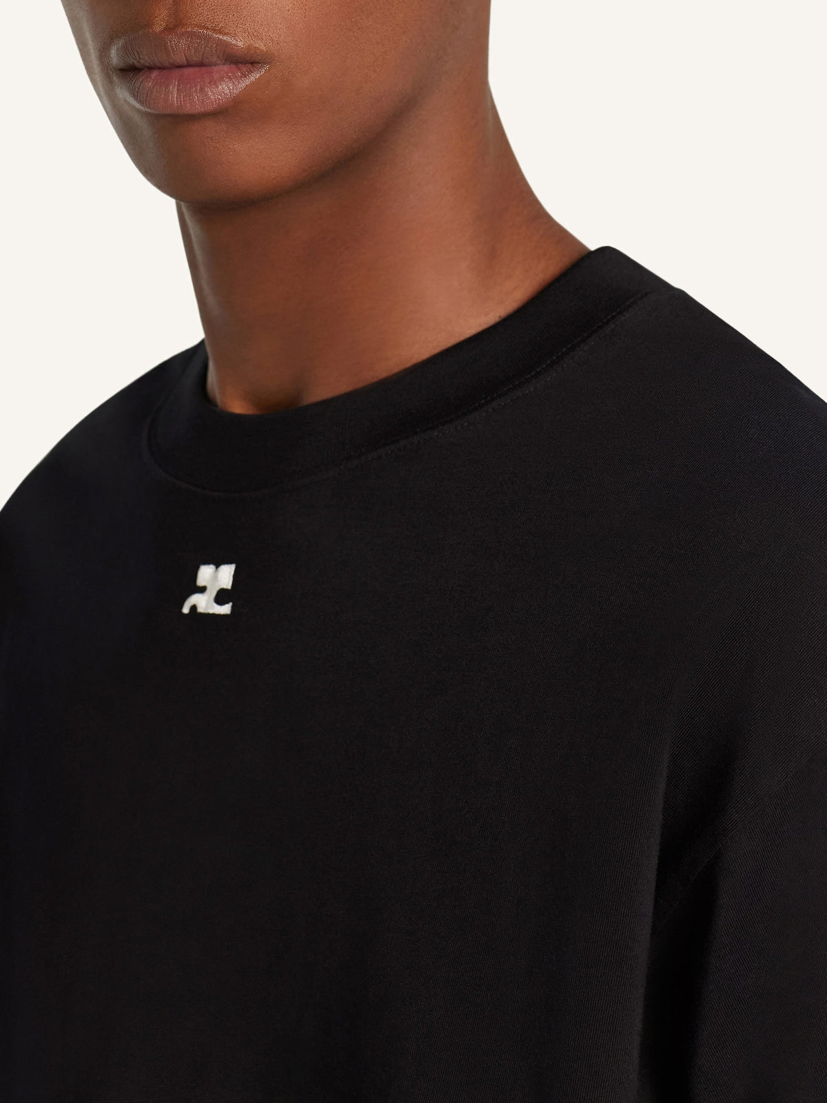 T-shirt contrasté Signature - Black & Heritage White