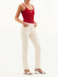 Pantalon 5 poches en vinyle - Heritage White