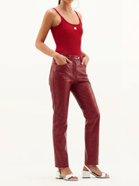 Pantalon 5 poches en vinyle - Red