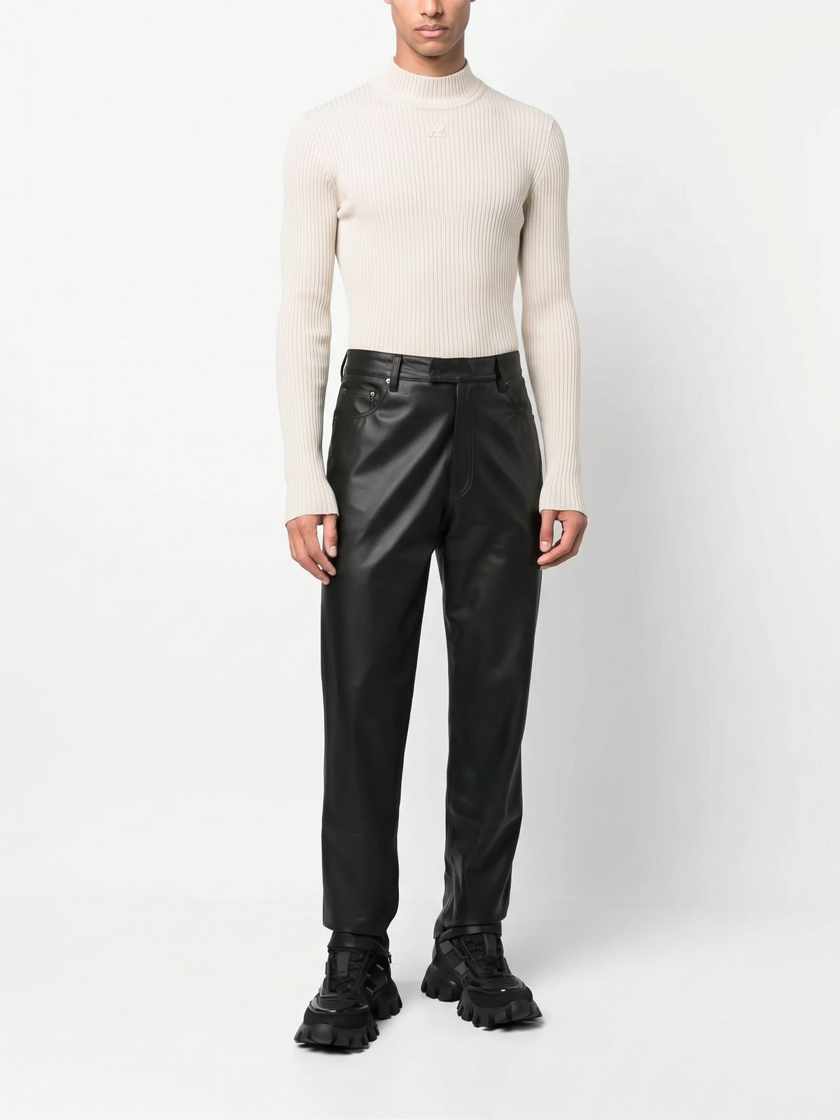 Réédition high-neck jumper - Cappuccino