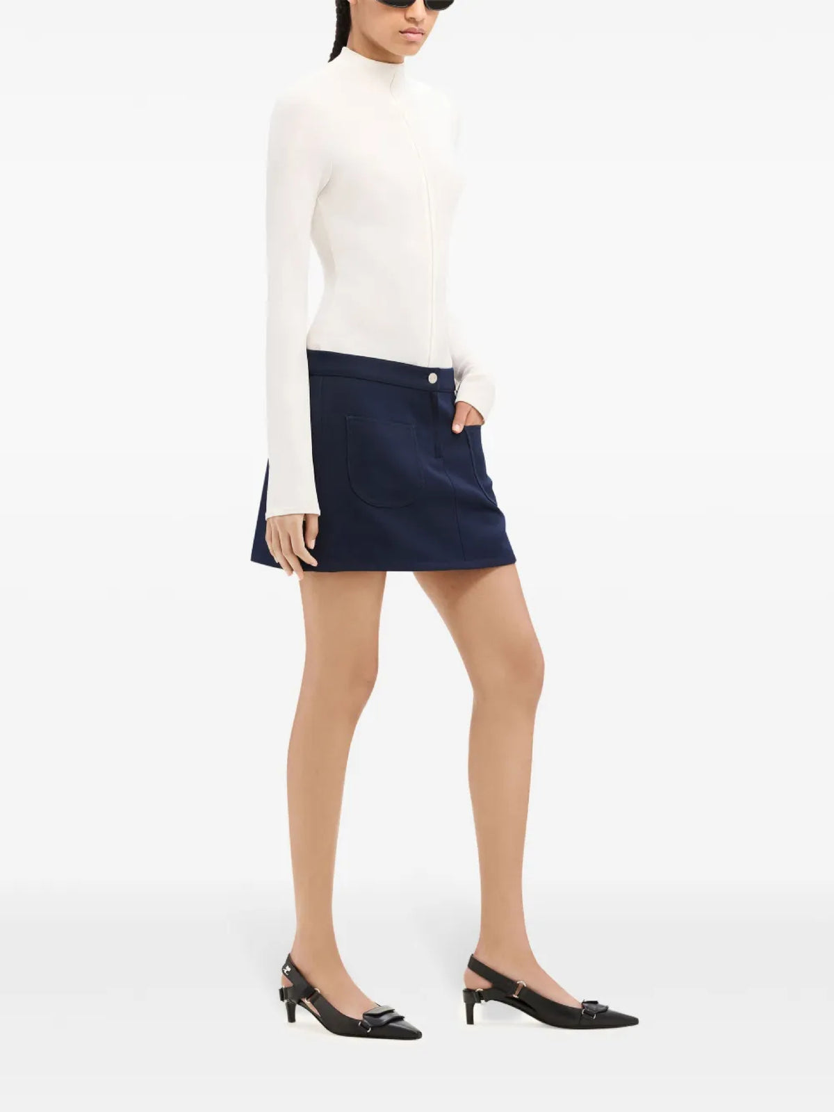 PRIX MARQUE : 190 / MINI JUPE 2 POCHES EN TWILL