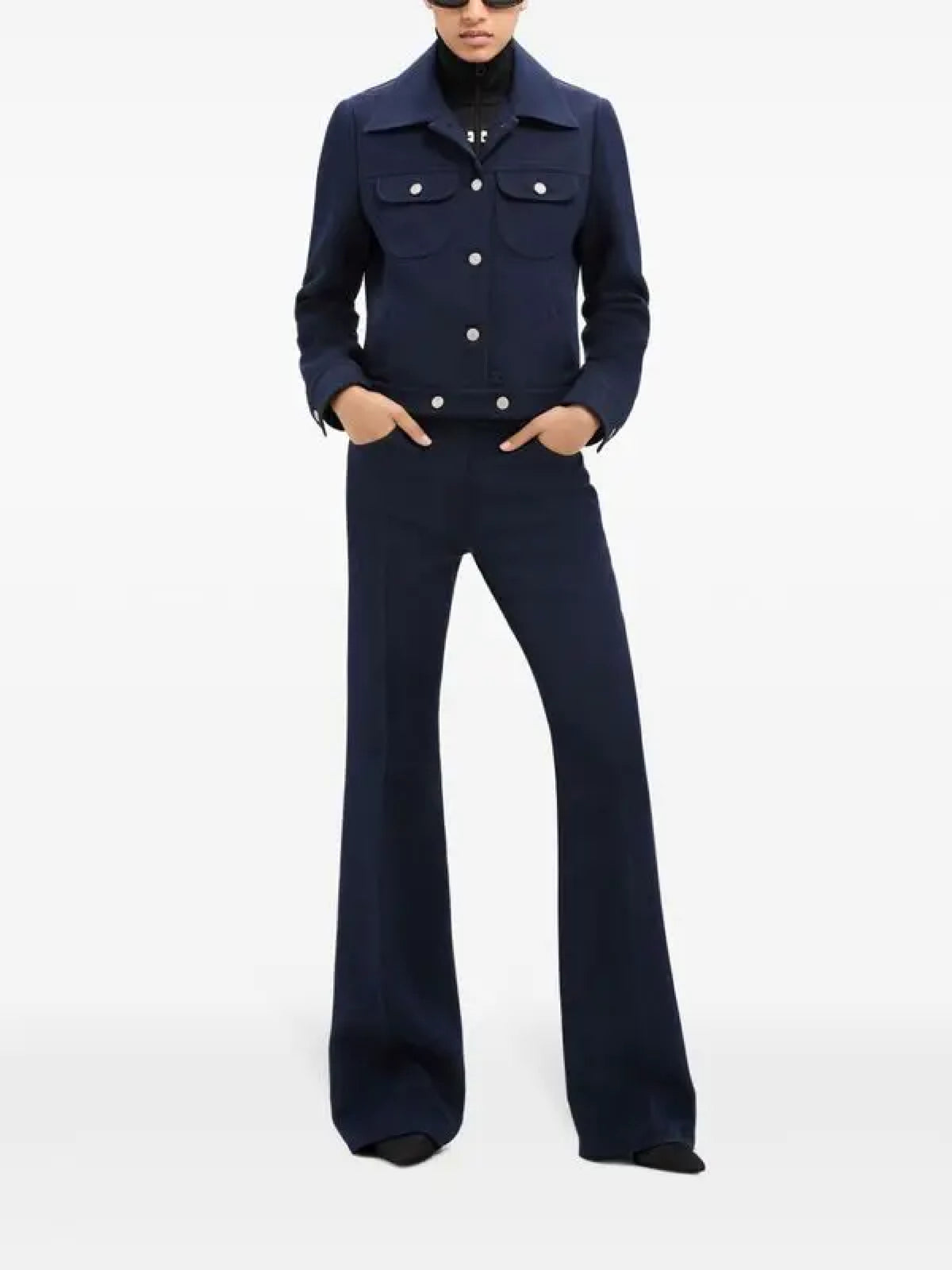 PRIX MARQUE : 150 / PANTALON BOOTCUT 70'S EN TWILL