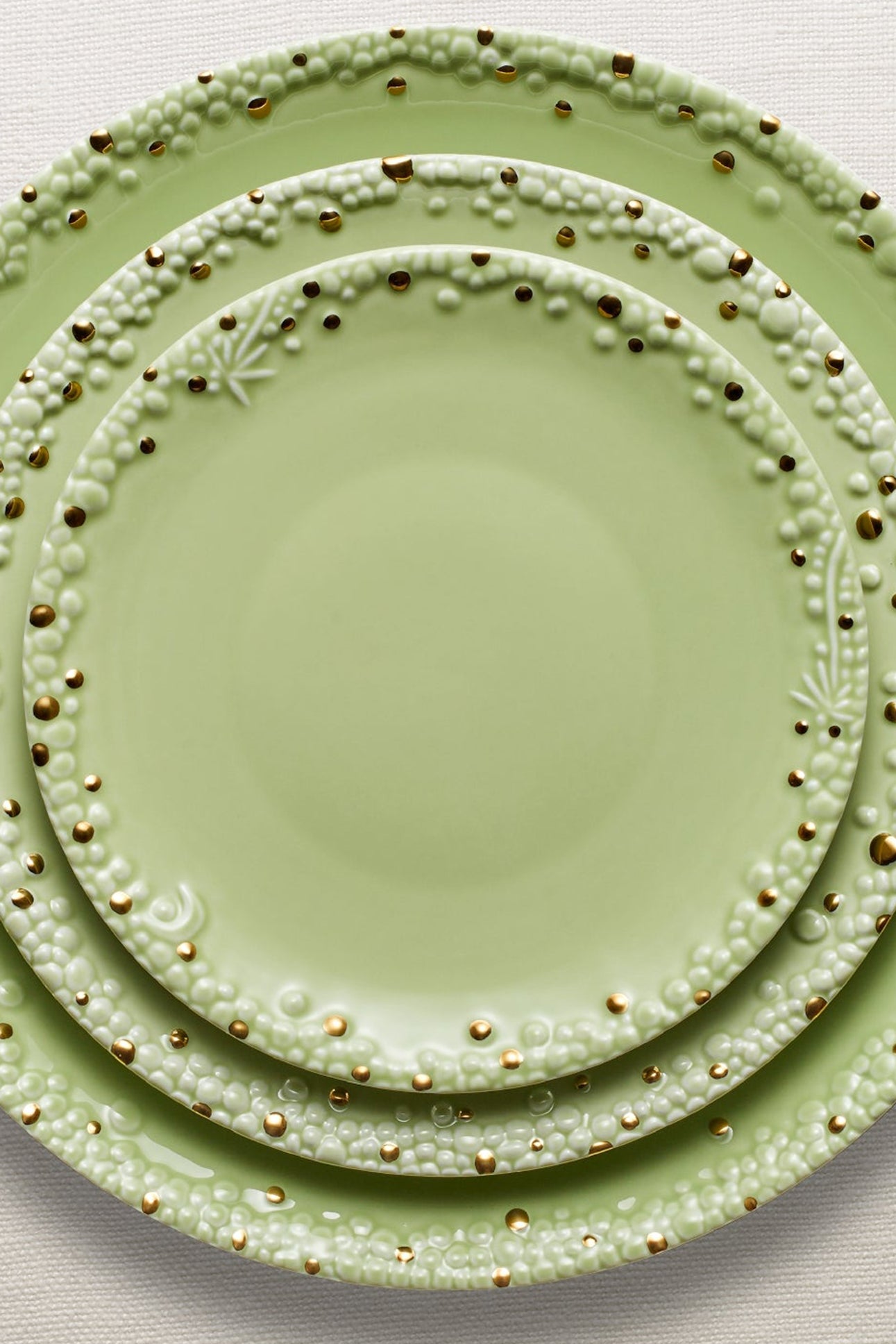 Assiette pain et beurre Haas Mojave en or et porcelaine - Green