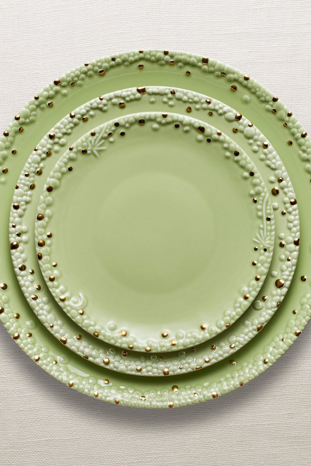 Assiette plate Haas Mojave en or et porcelaine - Green